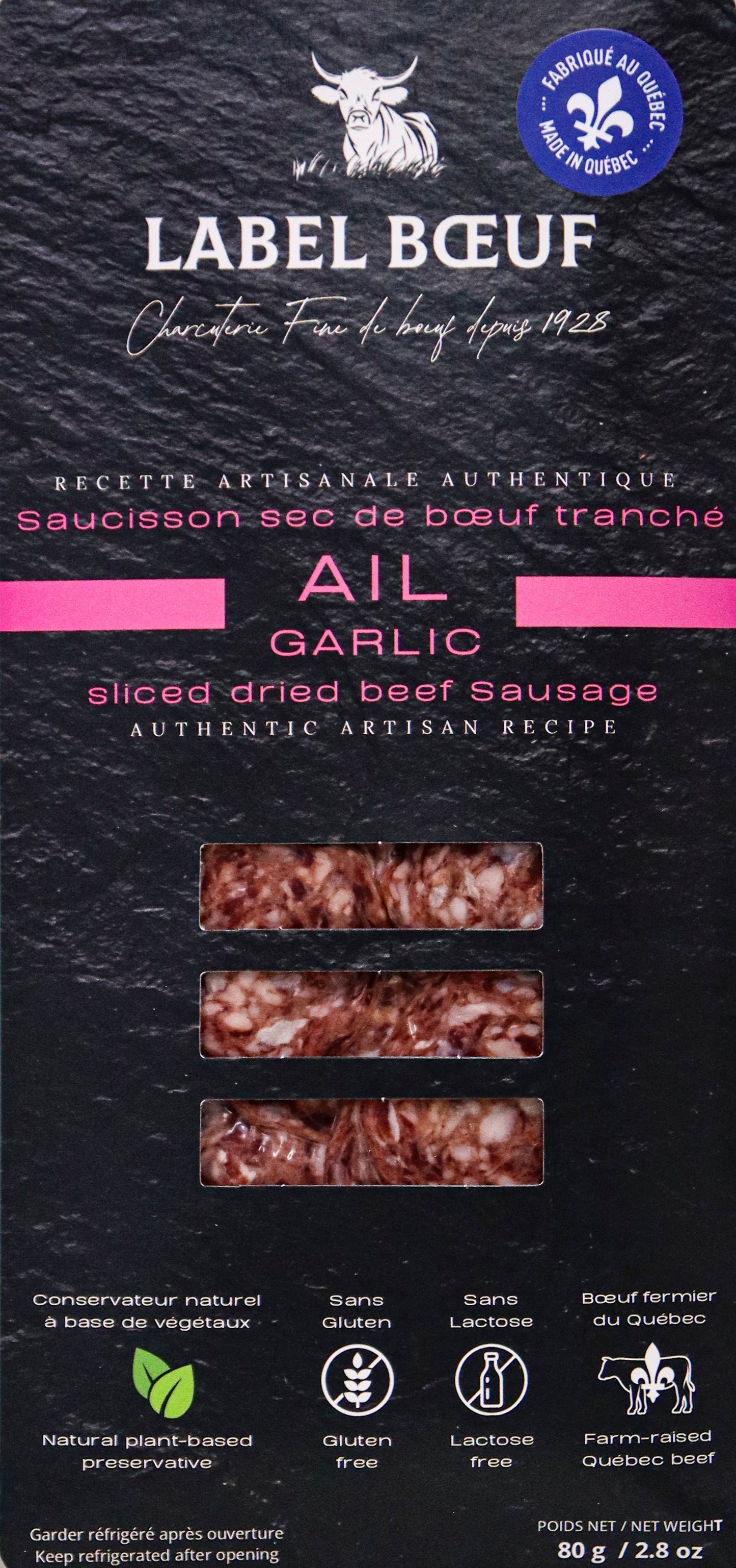 Saucisson sec de Boeuf: À L' Ail