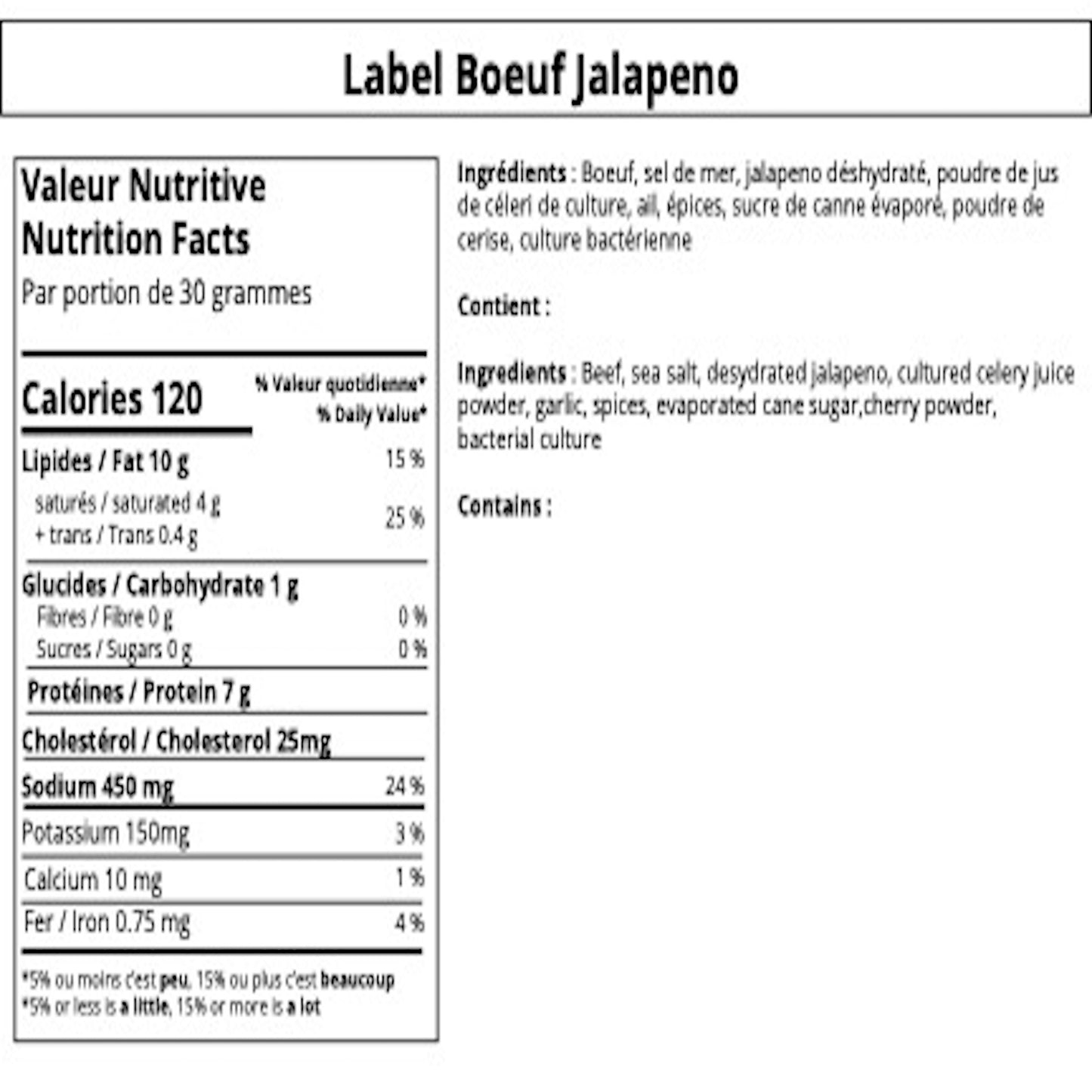 Saucisson sec de Boeuf: Jalapeno